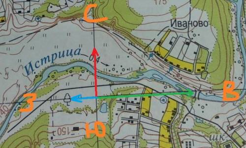Измерьте Азимут и Расстояние на местности от точки A1 до заданных объектов точек 2-5 данные занесите