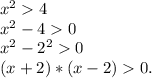 x^24\\x^2-40\\x^2-2^20\\(x+2)*(x-2)0.