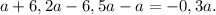 a+6,2a-6,5a-a=-0,3a.