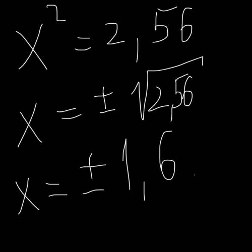 При каком значении аргумента функция y = x^2 равна 2,56 ?