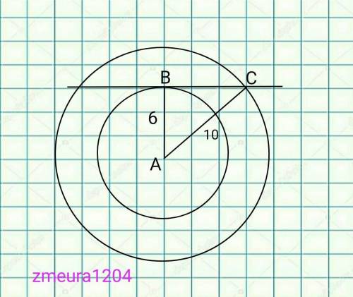 Дано дві концентричні кулі( із спільним центром ), радіуси яких 6м і 10м. до меншої кулі проведено д