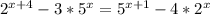 2^{x+4} -3*5^{x} =5^{x+1} -4*2^{x}