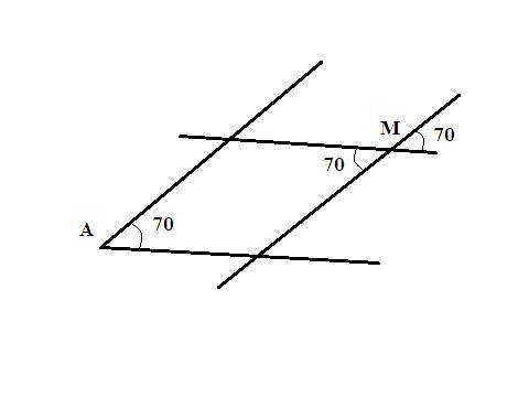 3. Внутри угла А взята точка М. Через точку М проведены прямые m и n, параллельные сторонам угла. Уг