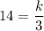 14=\dfrac{k}{3}