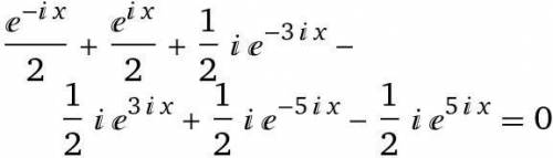 Решите уравнение: cos(x)+sin(3x)+sin(5x)=0