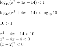 \log_{10}(x^2+4x+14)