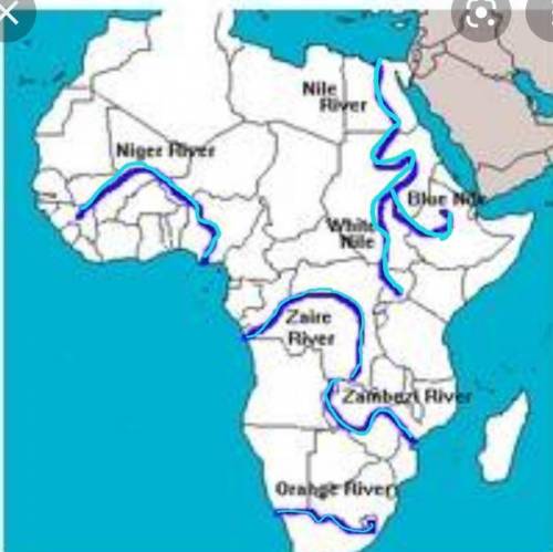 Найдите на карте и обведите основные речные бассейны африки!