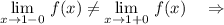 \lim\limits _{x \to 1-0}\, f(x)\ne \lim\limits _{x \to 1+0}\, f(x)\ \ \ \Rightarrow