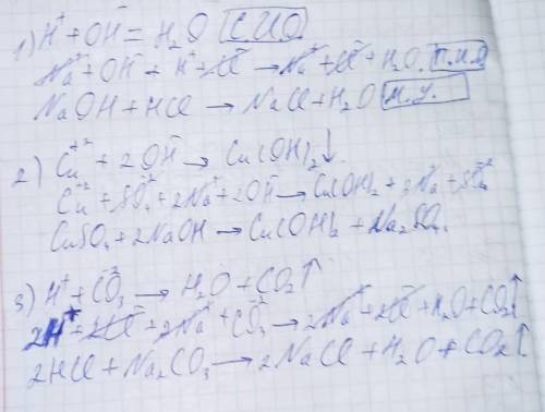 Для кратких ионных уравнений составьте молекулярные и полные ионные уравнения реакций (задание можно