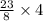 \frac{23}{8} \times 4