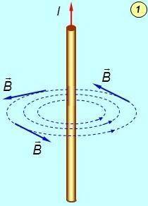 Какой вид имеют магнитные линии проводника с током? А) образуют концентрические окружности б)расходя