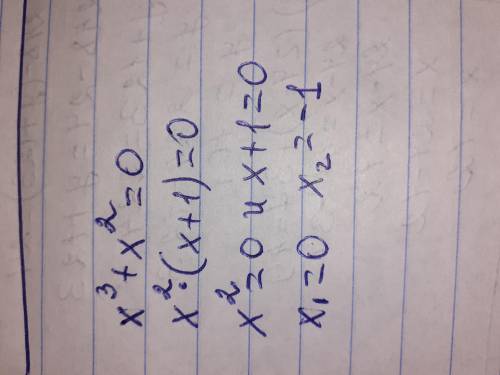 Решите уравнение x³+ x²=0