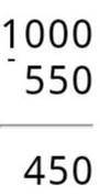 1000-550пример решить в столбик3 класс расписать подробно