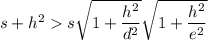 s+h^2 s\sqrt{1+\dfrac{h^2}{d^2}}\sqrt{1+\dfrac{h^2}{e^2}}