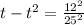 t - t^2 = \frac{12^2}{25^2}