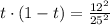 t\cdot(1 - t) = \frac{12^2}{25^2}