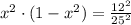 x^2\cdot(1 - x^2) = \frac{12^2}{25^2}