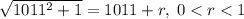 \sqrt{1011^2+1} = 1011+r,\; 0