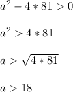 a^2-4*810a^24*81a\sqrt{4*81}a18