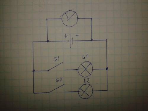 Составьте схему электрической цепи, которая состоит из источника тока, ключа, двух последовательно с