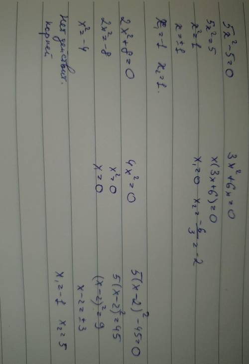 Решение неполных квадратных уравнений