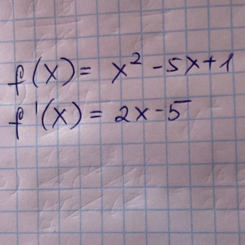Найти производную по определению f(x)=x^2-5x+1