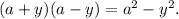 (a+y)(a-y)=a^2-y^2.
