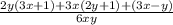 \frac{2y(3x+1)+3x(2y+1)+(3x-y)}{6xy}