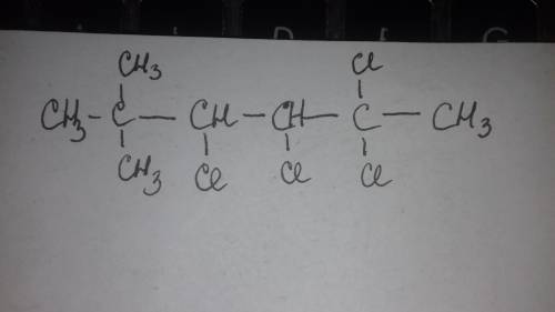 До іть будь-ласка структурна формула 2,2диметил 3,4,5,5 тетрахлоргексин