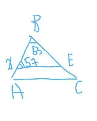 Нарисуй треугольник ABC и проведи DE//AC известно жде D лежит на AB, E лежит на BC дальше на рисунке