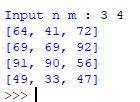 С клавиатуры вводится числа N и M - размеры матрицы. Создайте матрицу по образцу. Ввод: 43