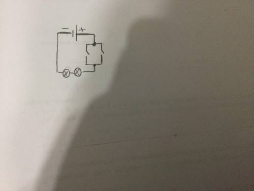 Накресліть схему з’єднання гальванічного елемента, двох лампочок і двох ключів, щоб у разі замикання