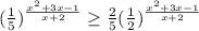 (\frac{1}{5} )^{\frac{x^2+3x-1}{x+2} }\geq \frac{2}{5}(\frac{1}{2})^{\frac{x^2+3x-1}{x+2}}