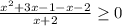 \frac{x^2+3x-1-x-2}{x+2}\geq 0