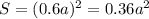 S = (0.6a)^{2} = 0.36 {a}^{2}