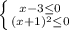 \left \{ {{x-3\leq 0} \atop {(x+1)^2\leq 0} \right.