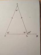 2) в треугольнике ABC стороны AC = BC угол С равен 40 градусов. Найдите внешний угол