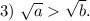 3) \ \sqrt{a} \sqrt{b}.