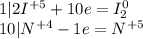 1|2I^{+5}+10e=I_2^0\\10|N^{+4}-1e=N^{+5}