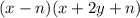 (x-n) (x+2y+n)