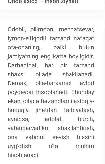 6-sinf adabyot insho Odob-inson zinati.