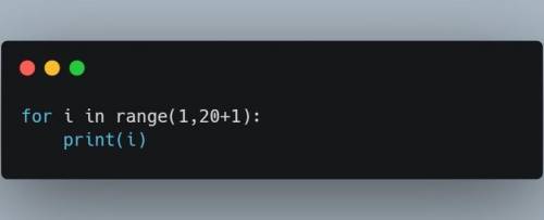 1. Напишите код программы для вывода на экран чисел от 0 до 20, используя функцию range (n) с одним