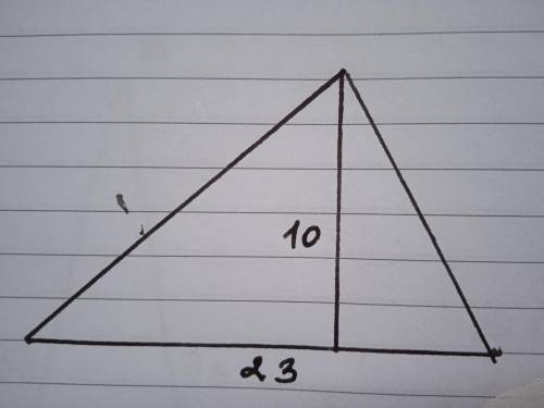 В треугольнике одна из сторон равна 23, а опущенная на нее высота – 10. Найдите площадь треугольника