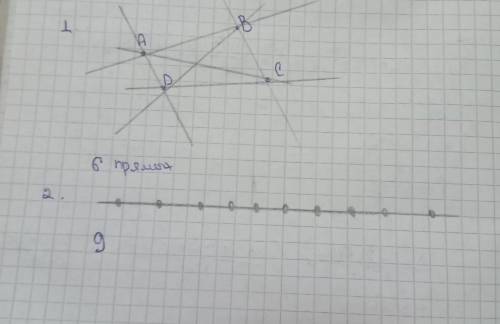 1.Перечертите рис. 1.8 в тетрадь. С линейки проведите все прямые, проходящие через пары этих точек.