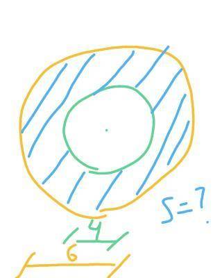 10. Кольцо состоит из двух кругов. Радиус большого равен 6 см, а радиус малого 4 см. Найдите площадь