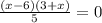 \frac{(x - 6)(3 + x)}{5} = 0