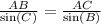 \frac{AB}{ \sin(C) } = \frac {AC} {\sin(B)}