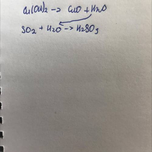 Вставте промущені формулы речовин та коефіцієнти: Cu(OH)2- +SO2-H2SO3