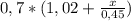 0,7*(1,02+\frac{x}{0,45})