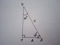 У прямокутному трикутнику ABC гіпотенуза AB=4см, а катет AC=2см. Знайти другий катет і гострі кути